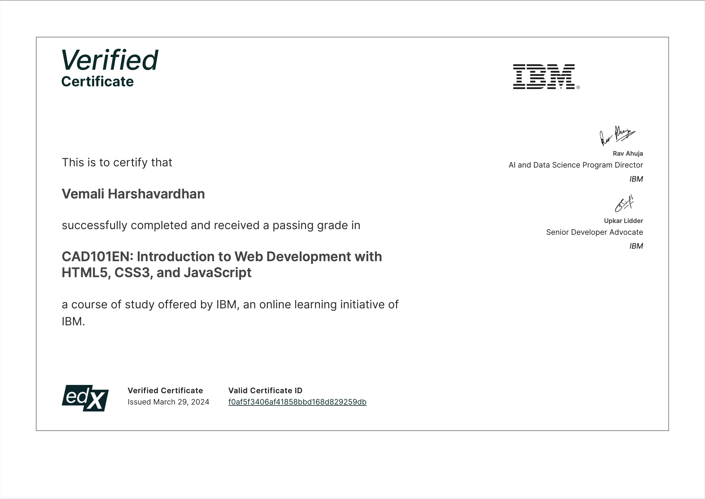 Web Development By IBM